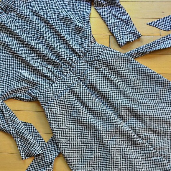 Joie Black & White Houndstooth ANASTASIA Dress Size 6 - Picture 12 of 13